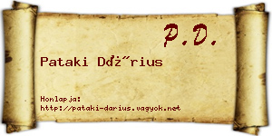 Pataki Dárius névjegykártya